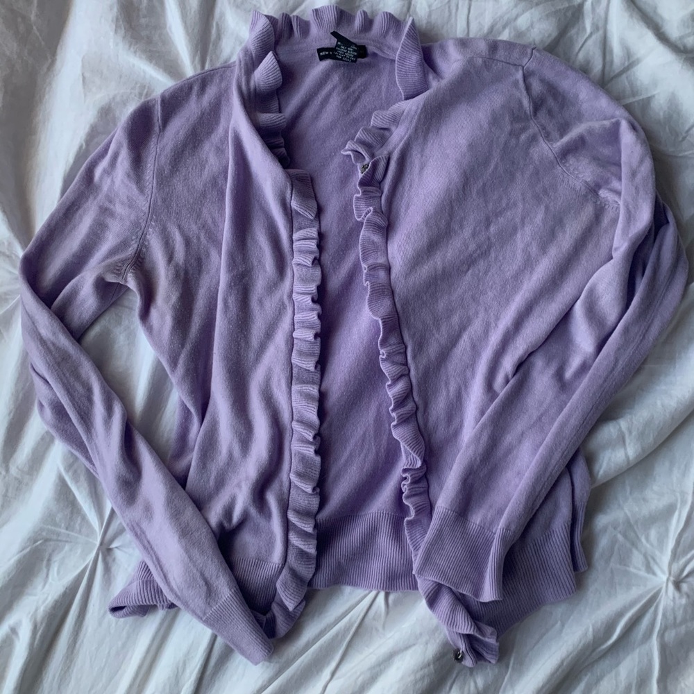 Purple cardigan